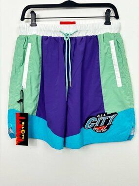 NWT Just Don All City Basketball Shorts Athletic Color Block Liner Multicolor